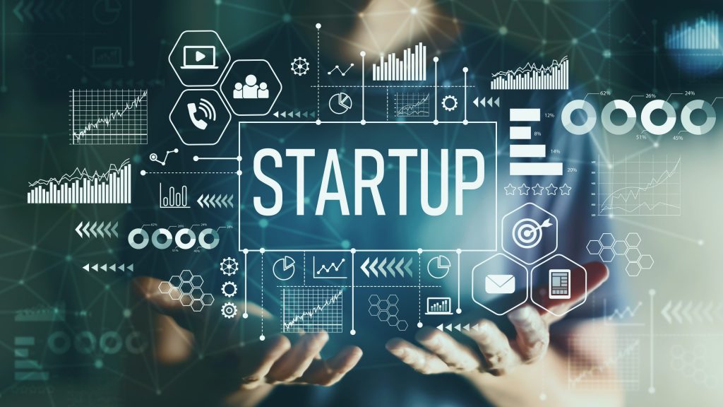 Various icons representing a startup business that can be experienced using the serious business game SimVenture Evolution