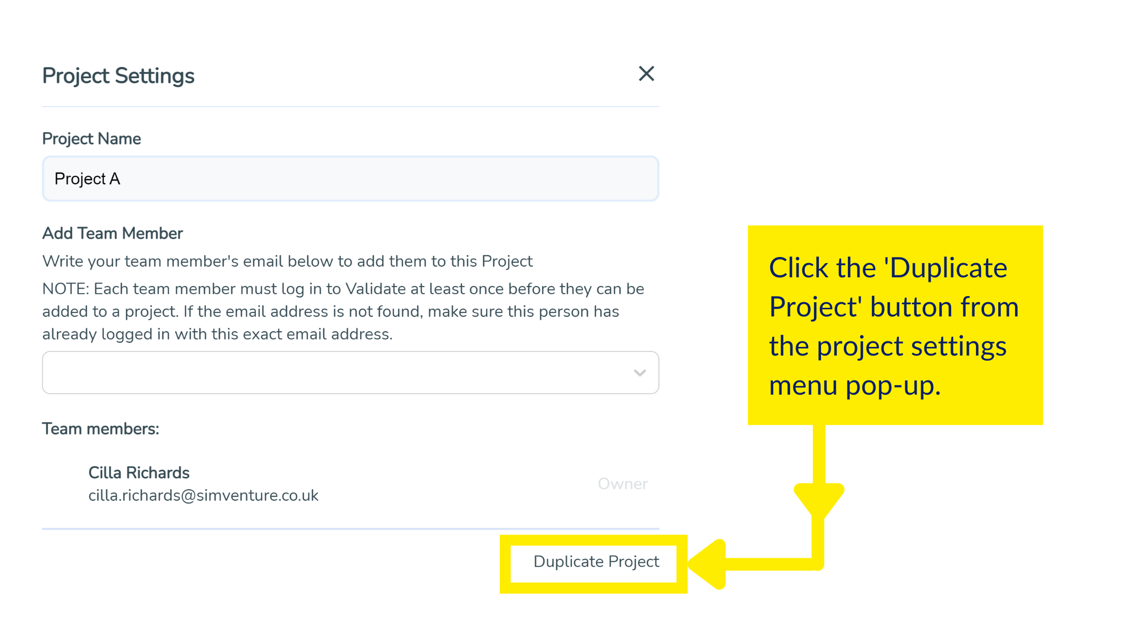 Latest updates: Click the duplicate project button in the project settings window to clone an existing project in SimVenture Validate