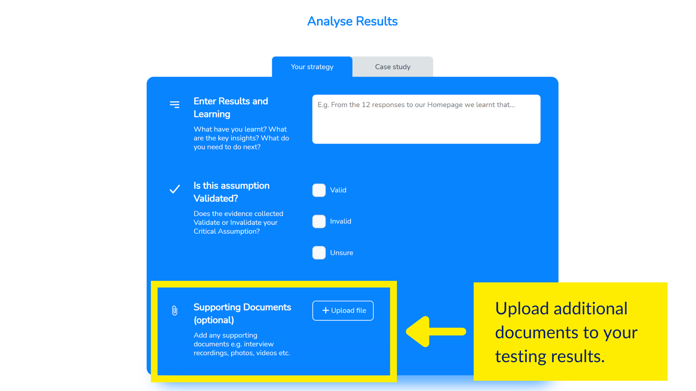 Latest updates to SimVenture Validate: Upload documents to your business idea testing results