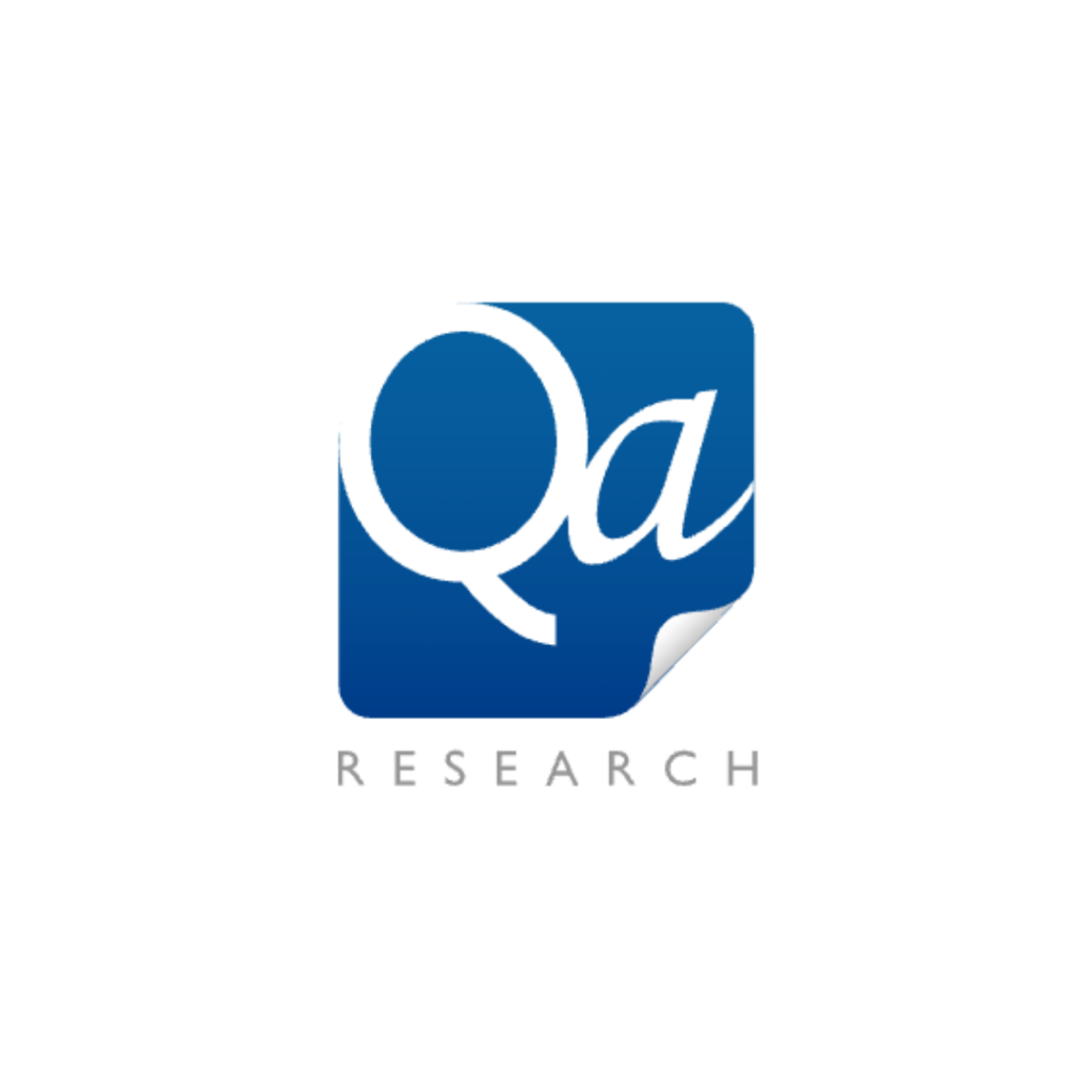 Entrepreneur, Peter Harrington's first startup, Qa Research - the company logo.