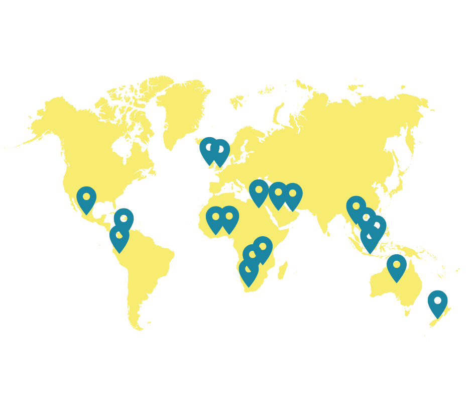 Our international distributers can be found in these countries indicated on the map of the world.